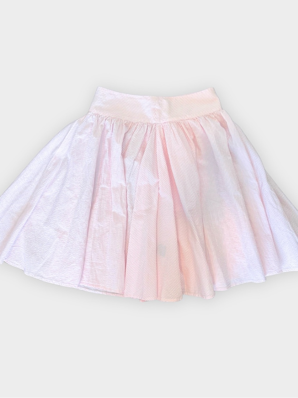 Ralph Lauren Pink White Striped Cotton Flared Skirt Preppy Size 2